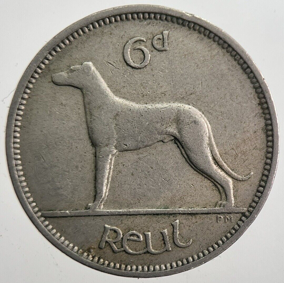 1948 Irish Dog Sixpence Coin | Very High Grade | a7753