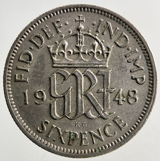 1948 George VI Sixpence Coin | Very High Grade
