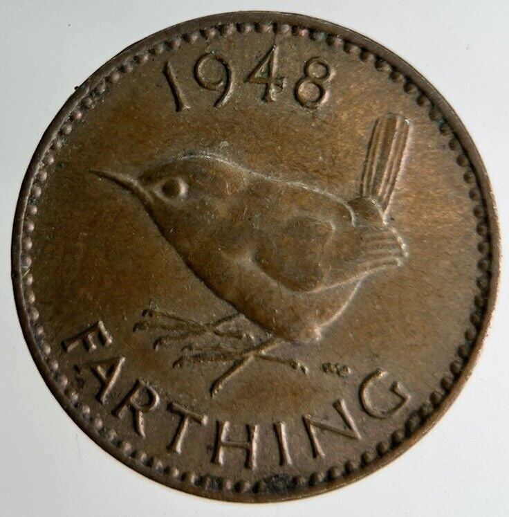 1948 George VI Wren Farthing Coin | Very High Grade