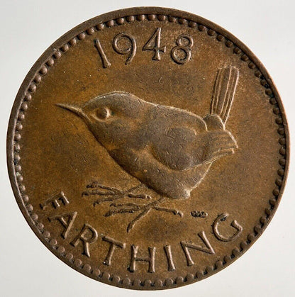 1948 George VI Wren Farthing Coin | Very High Grade