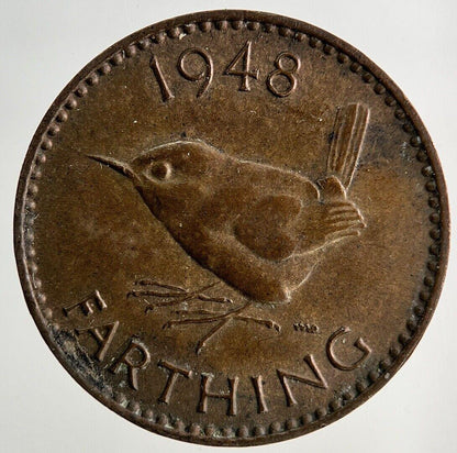 1948 George VI Wren Farthing Coin | Very High Grade