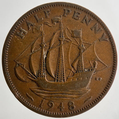 1948 George VI Half-Penny Coin | Collectable Grade