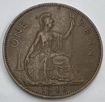 1948 George VI Penny | British Copper Coin | Fine Collectable Grade | a1299