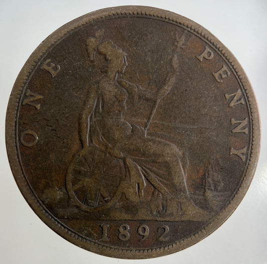 1892 Victoria One Penny Coin | Fine Collectable Grade