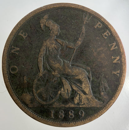 1889 Victoria One Penny Coin | Fine Collectable Grade