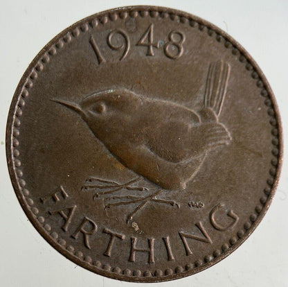 1948 George VI Wren Farthing Coin | Very High Grade