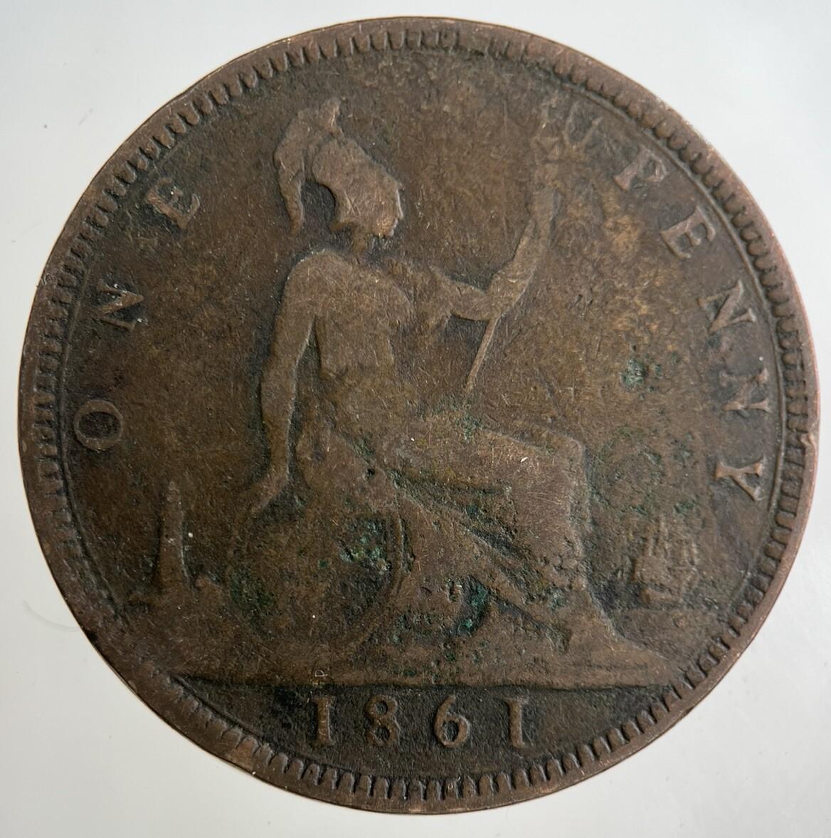 1861 Victoria One Penny Coin | Fine Collectable Grade