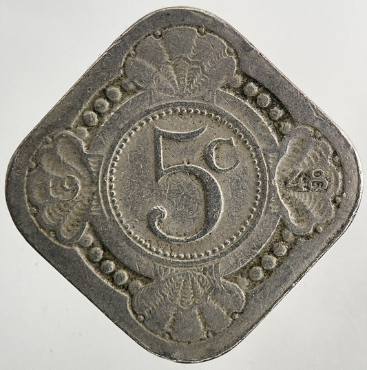 1948 Netherlands 5 Cents Coin | Fine Collectable Grade