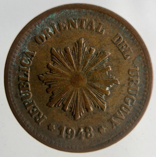 1948 Uruguay 2 Centesimos Coin | Fine Collectable Grade