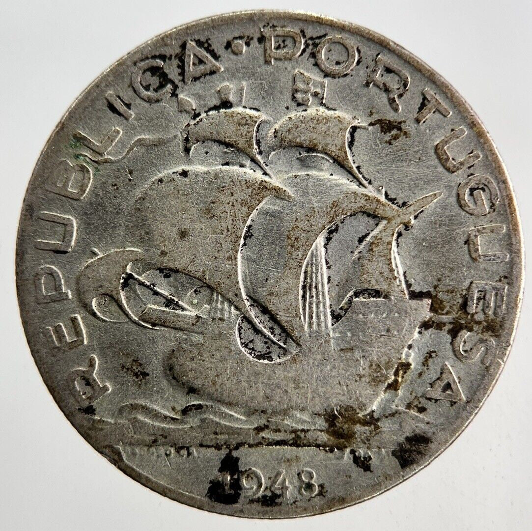 1948 Portugal 5 Escudos Silver Coin | Fine Collectable Grade