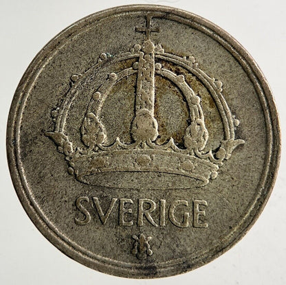 1948 Sweden 25 Ore Silver Coin | Fine Collectable Grade