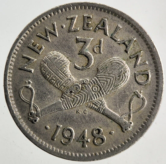 1948 New Zealand Threepence Coin | Fine Collectable Grade