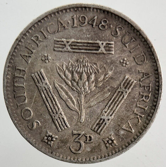 1948 South Africa Threepence Silver Coin | Fine Collectable Grade