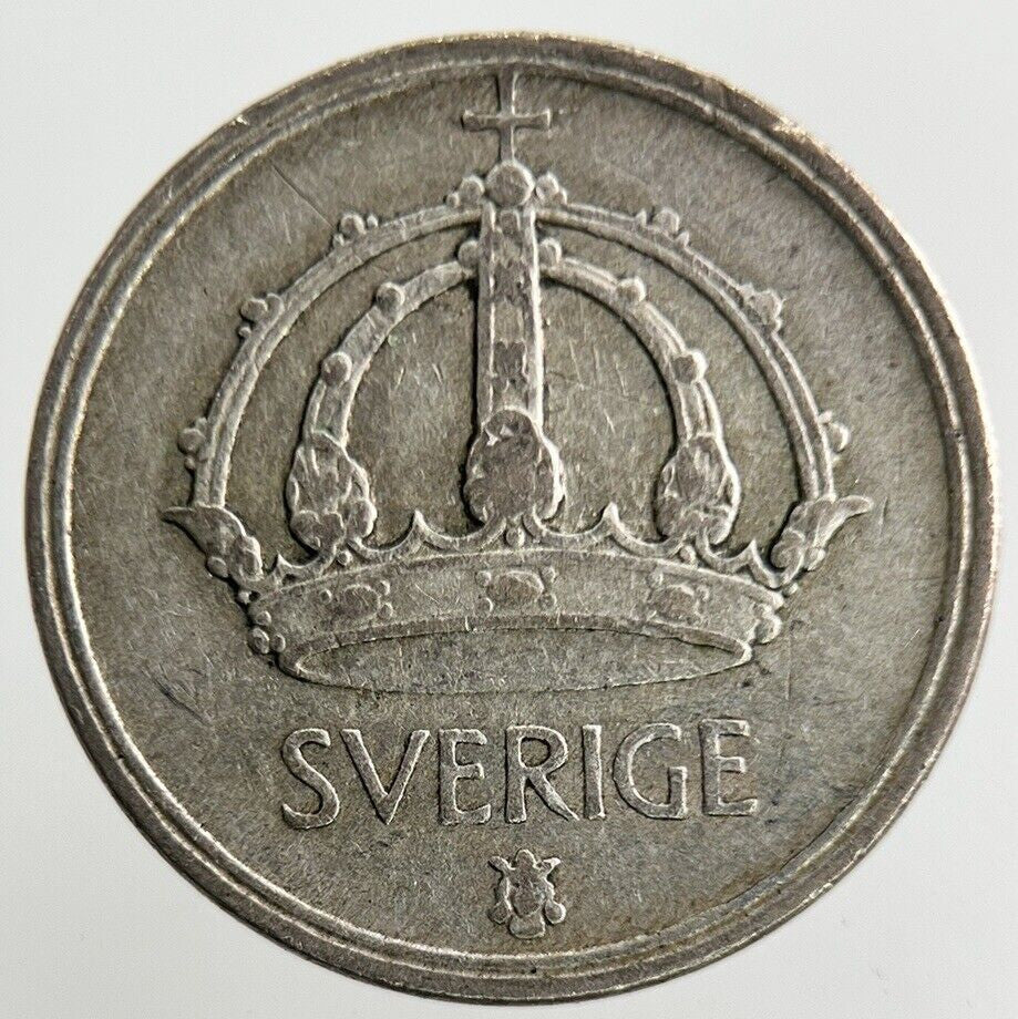 1948 Sweden 25 Ore Silver Coin | Fine Collectable Grade