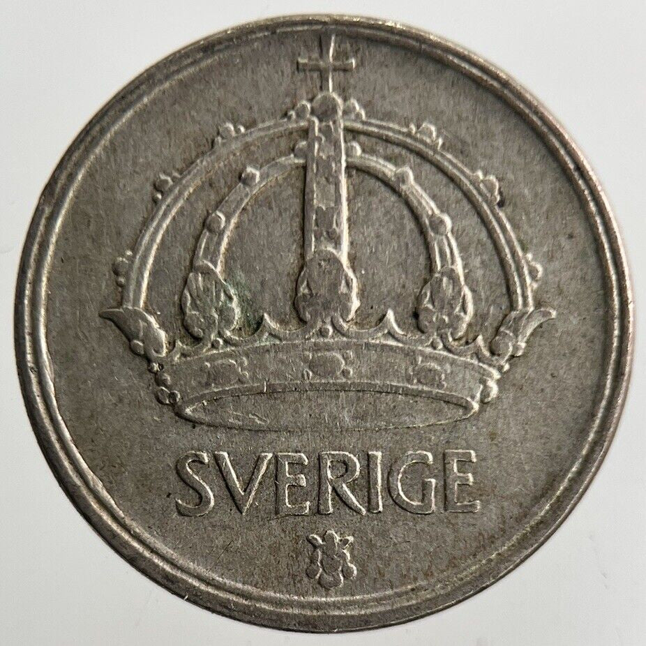 1948 Sweden 25 Ore Silver Coin | Fine Collectable Grade