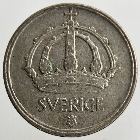 1948 Sweden 25 Ore Silver Coin | Fine Collectable Grade