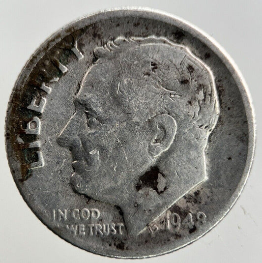 1948-D US USA Roosevelt One Dime Silver Coin | Collectable Grade