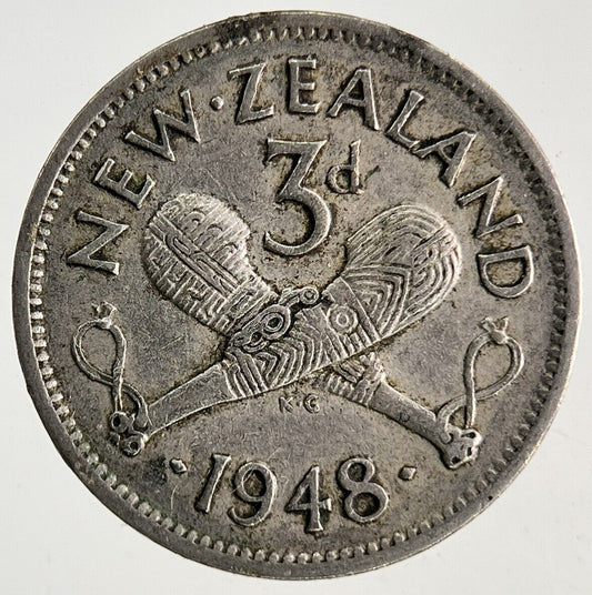 1948 New Zealand Threepence Coin | Fine Collectable Grade