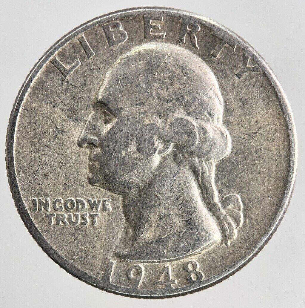 1948 US USA Quarter Dollar Silver Coin | Fine Collectable Grade