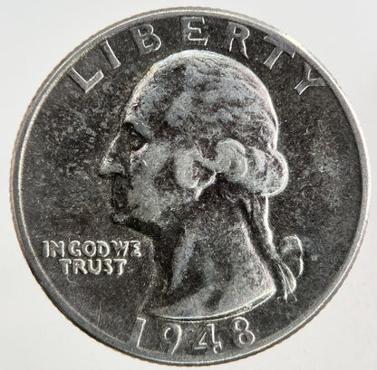 1948 US USA Quarter Dollar Silver Coin | Fine Collectable Grade