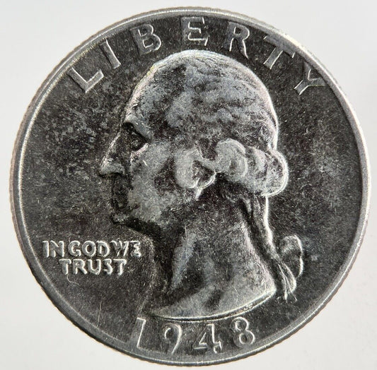 1948 US USA Quarter Dollar Silver Coin | Fine Collectable Grade