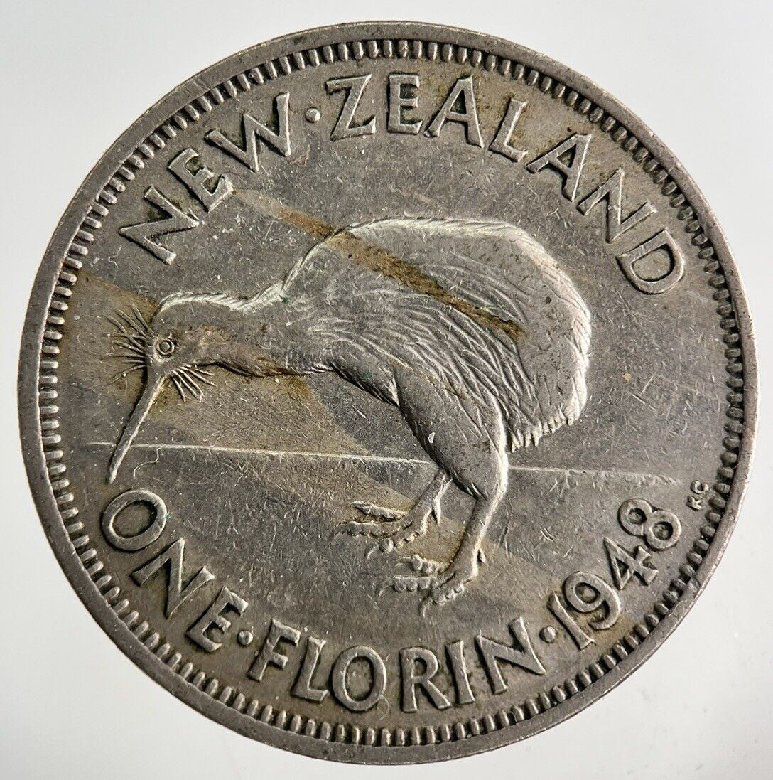 1948 New Zealand Florin Coin | Fine Collectable Grade