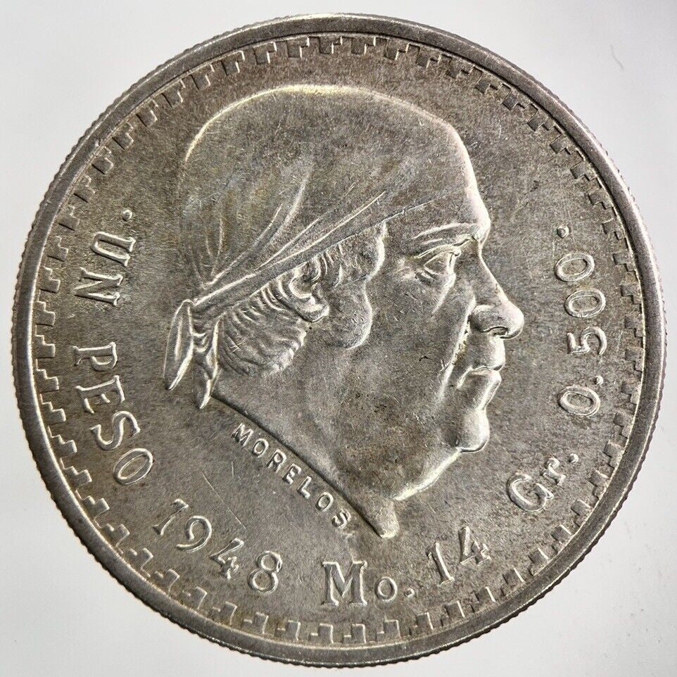 1948 Mexico 1 Un Peso Silver Coin | Very High Grade