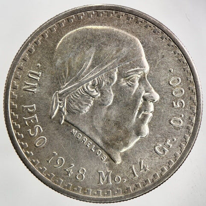 1948 Mexico 1 Un Peso Silver Coin | Very High Grade