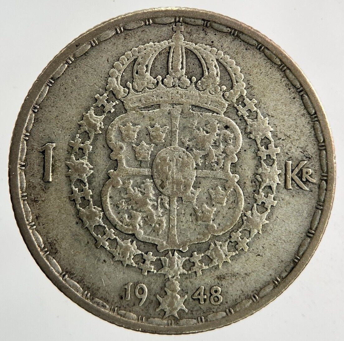 1948 Sweden 1 Krona Silver Coin | Collectable Grade