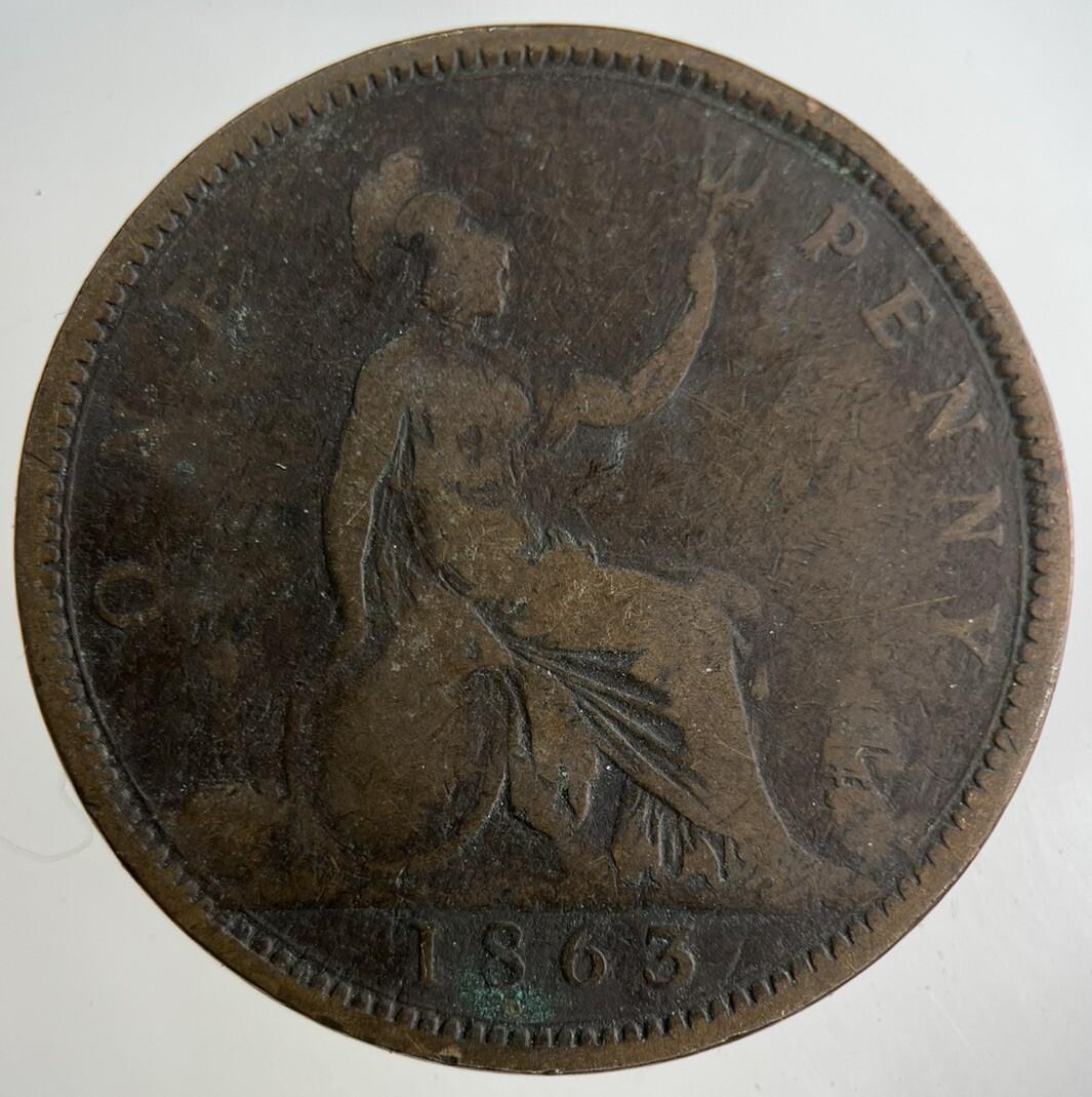 1863 Victoria One Penny Coin | Collectable Grade