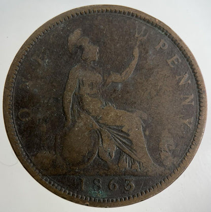 1863 Victoria One Penny Coin | Collectable Grade