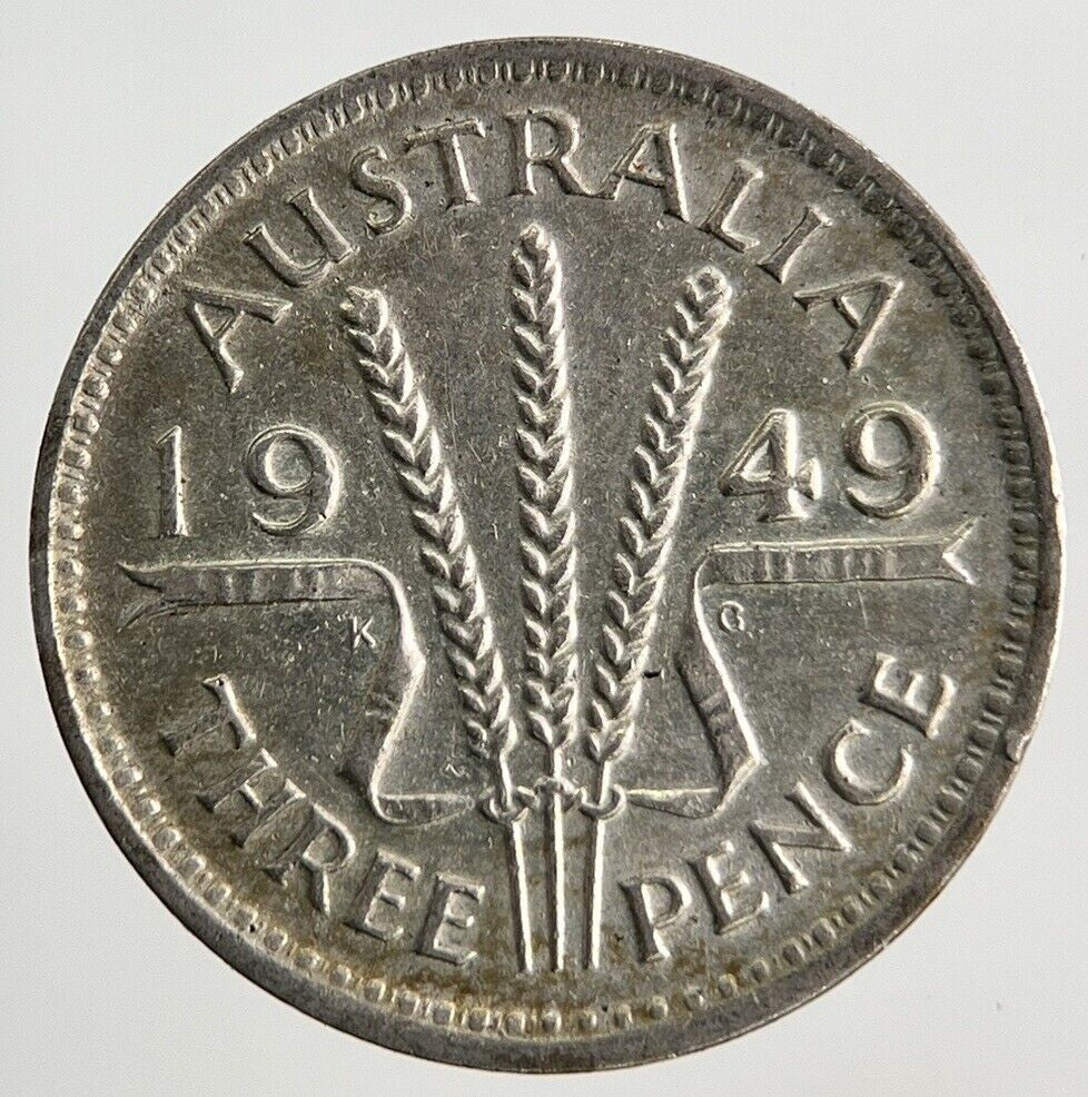 1949 Australia Threepence Silver Coin | Fine Collectable Grade