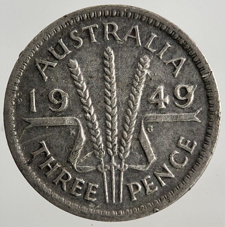 1949 Australia Threepence Silver Coin | Fine Collectable Grade