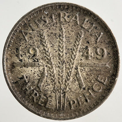 1949 Australia Threepence Silver Coin | Fine Collectable Grade