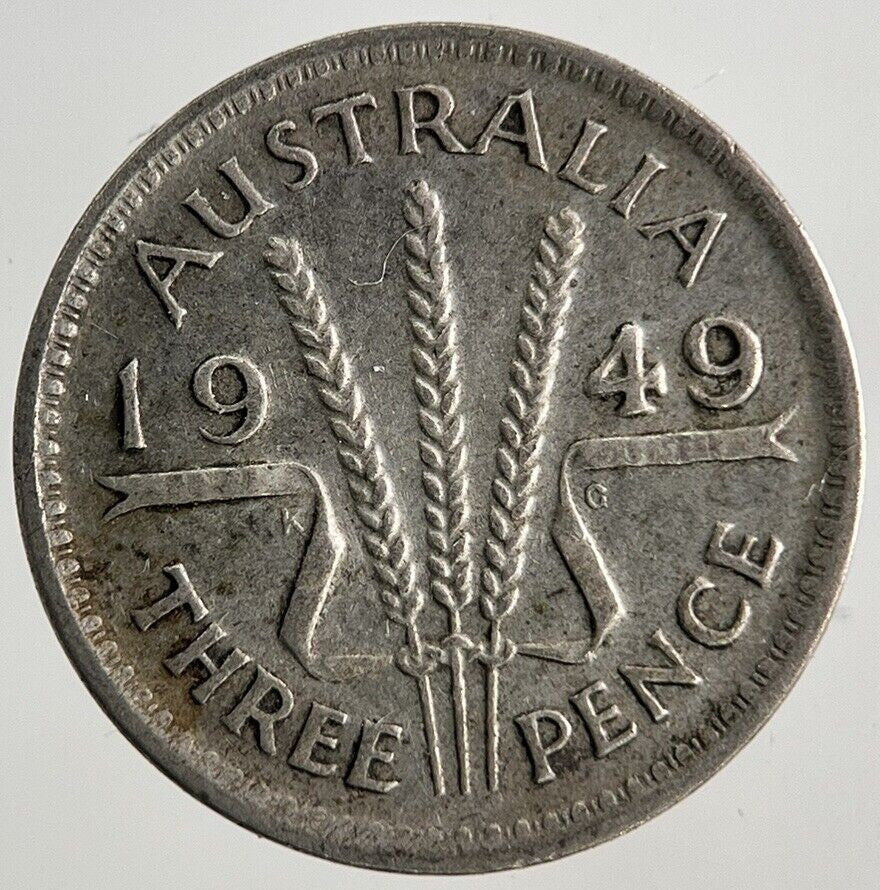 1949 Australia Threepence Silver Coin | Fine Collectable Grade