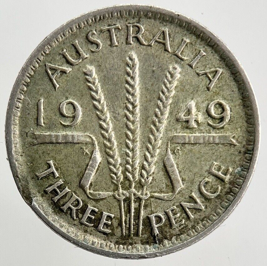 1949 Australia Threepence Silver Coin | Fine Collectable Grade