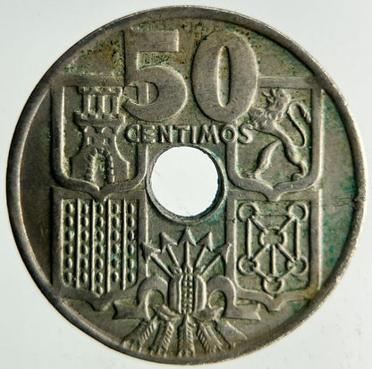 1949 Spain 50 Centimos Coin | Fine Collectable Grade