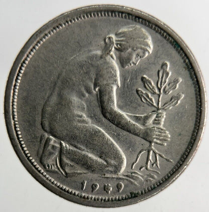 1949 Germany 50 Pfennig Coin | Fine Collectable Grade