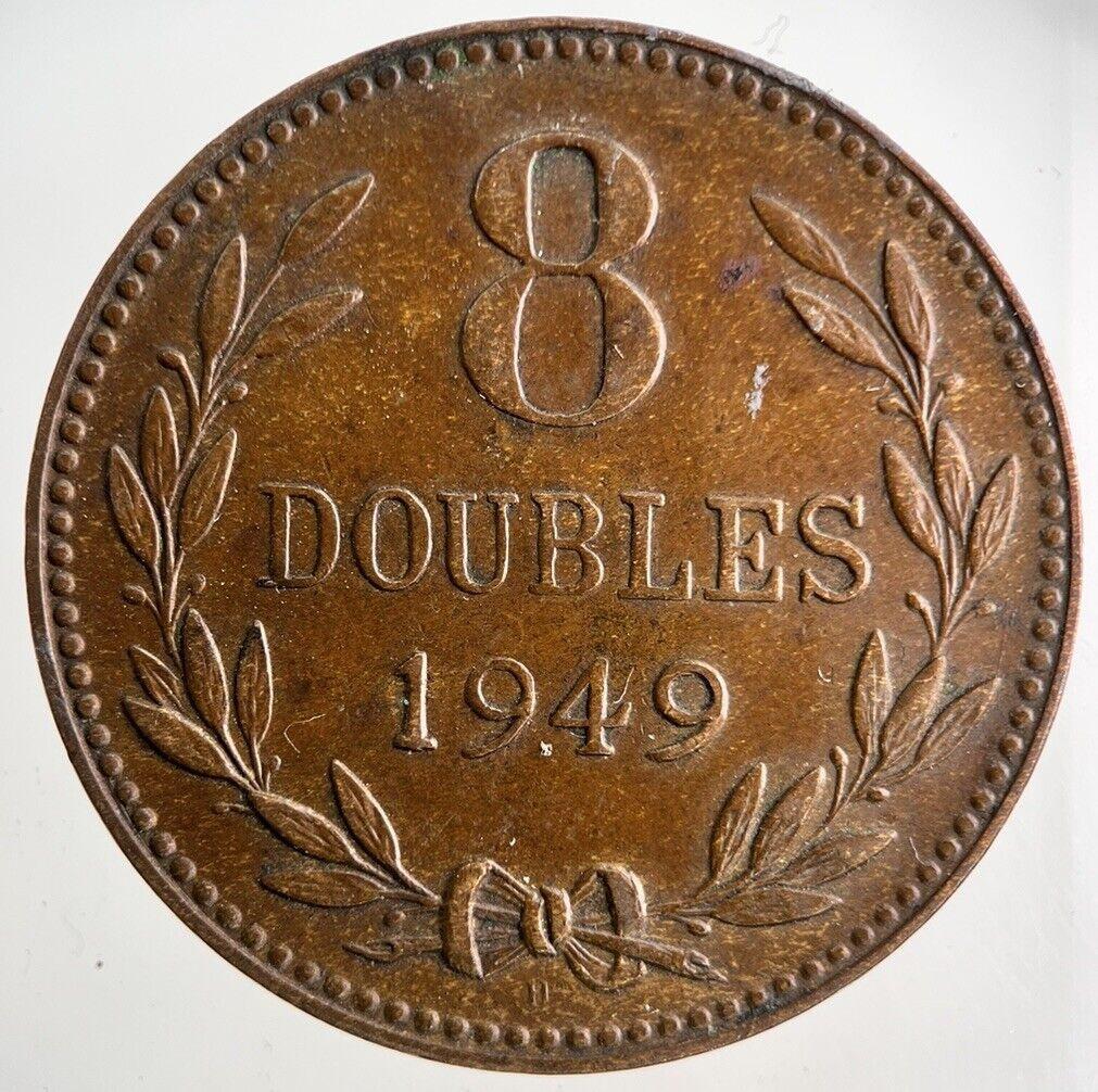 1949 Guernsey 8 Doubles Coin | Fine Collectable Grade