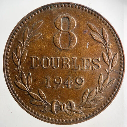 1949 Guernsey 8 Doubles Coin | Fine Collectable Grade