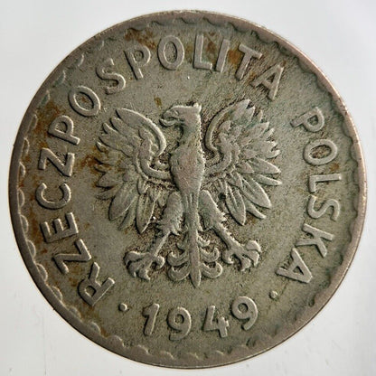 1949 Poland 1 Zloty Coin | Fine Collectable Grade