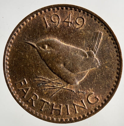 1949 George VI Wren Farthing Coin | Very High Grade