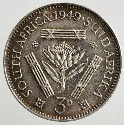 1949 South Africa Threepence Silver Coin | Very High Grade