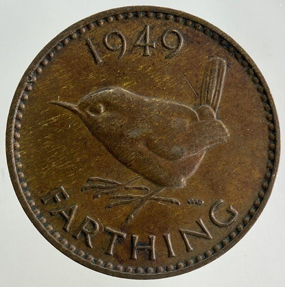 1949 George VI Wren Farthing Coin | Very High Grade
