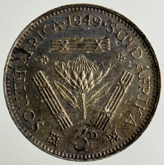 1949 South Africa Threepence Silver Coin | Fine Collectable Grade