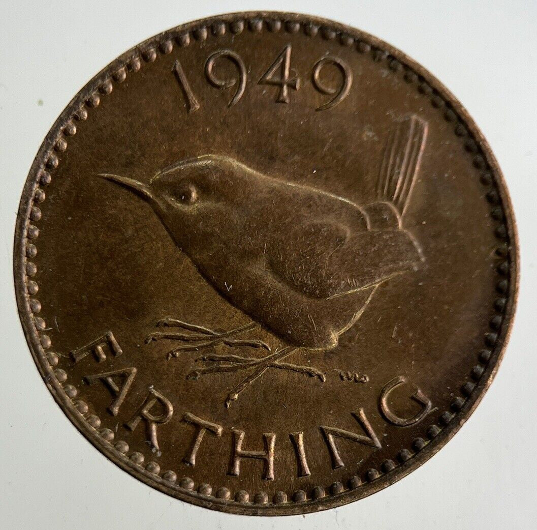 1949 George VI Wren Farthing Coin | Very High Grade