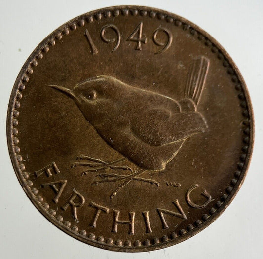 1949 George VI Wren Farthing Coin | Very High Grade