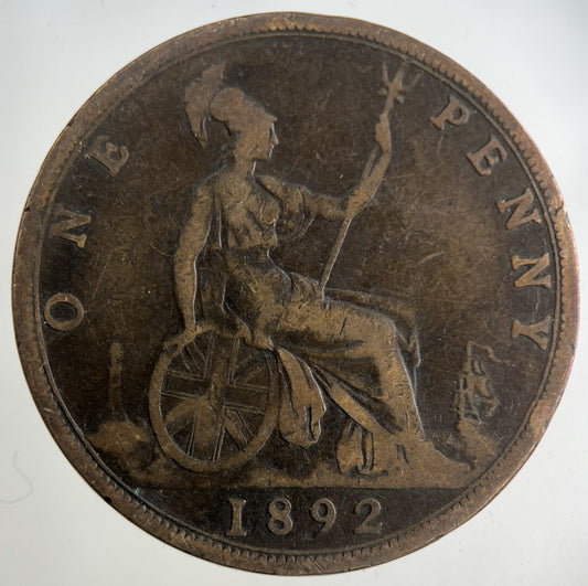 1892 Victoria One Penny Coin | Collectable Grade