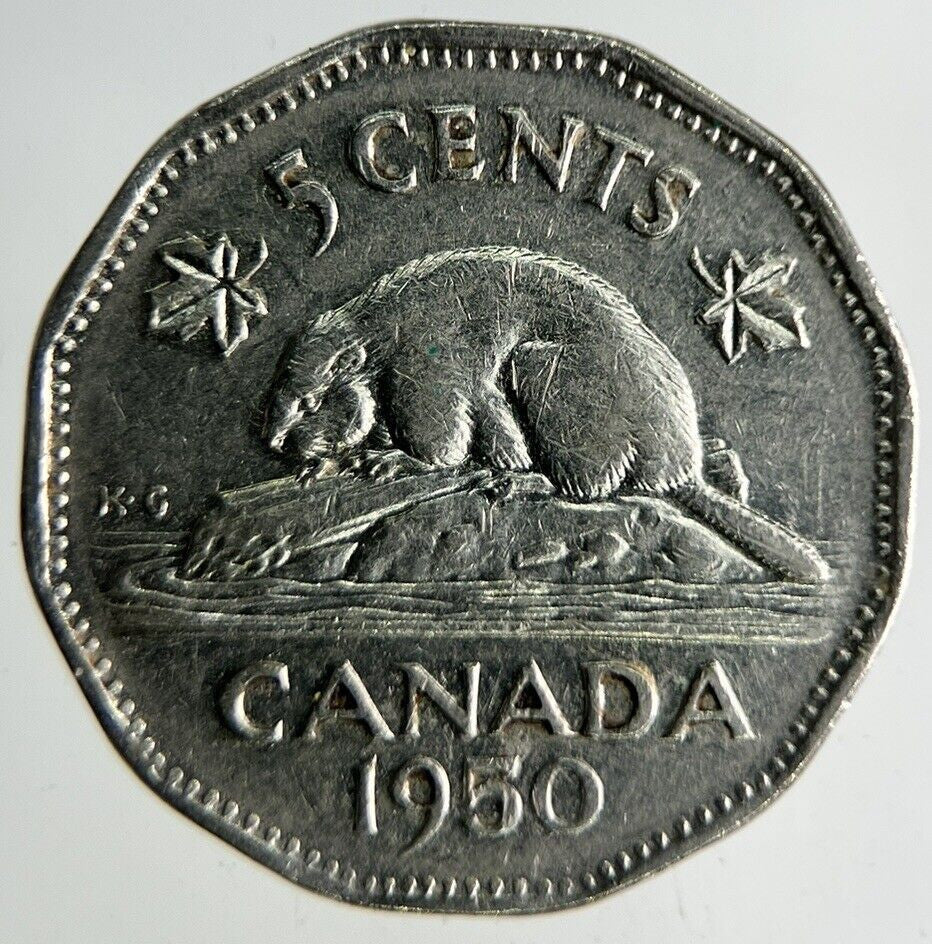 1950 Canada 5 Cents Coin | Fine Collectable Grade