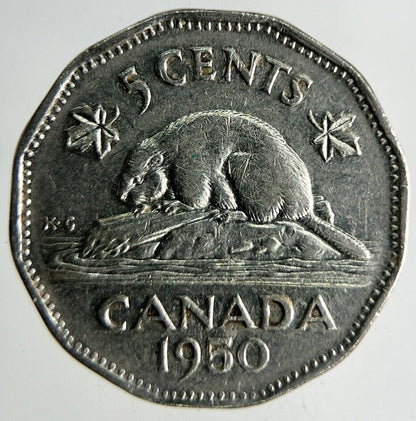 1950 Canada 5 Cents Coin | Fine Collectable Grade